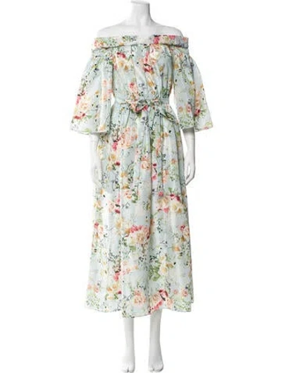 Pre-owned Adam Lippes Silk Long Dress In Green