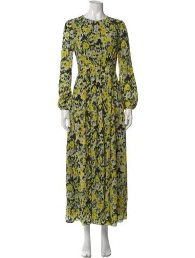 Pre-owned Adam Lippes Silk Long Dress In Green