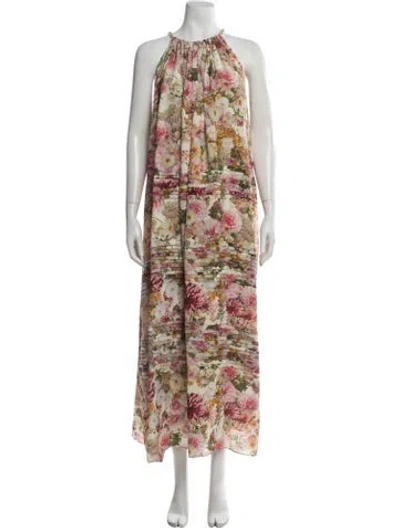 Pre-owned Adam Lippes Silk Long Dress In Multi