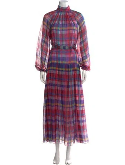 Pre-owned Adam Lippes Silk Long Dress In Multicolor