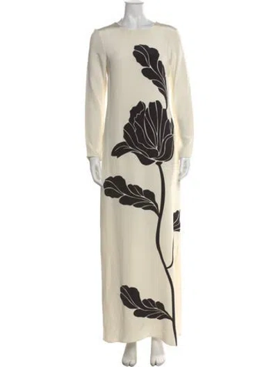 Pre-owned Adam Lippes Silk Long Dress In Neutral