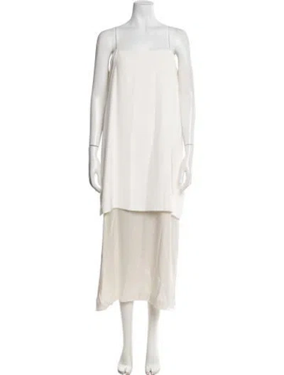 Pre-owned Adam Lippes Silk Long Dress In Neutral