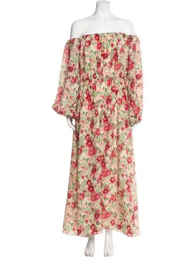 Pre-owned Adam Lippes Silk Long Dress In Pink