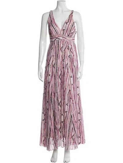 Pre-owned Adam Lippes Silk Long Dress In Pink