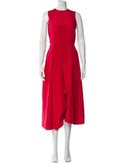 Pre-owned Adam Lippes Silk Long Dress In Red