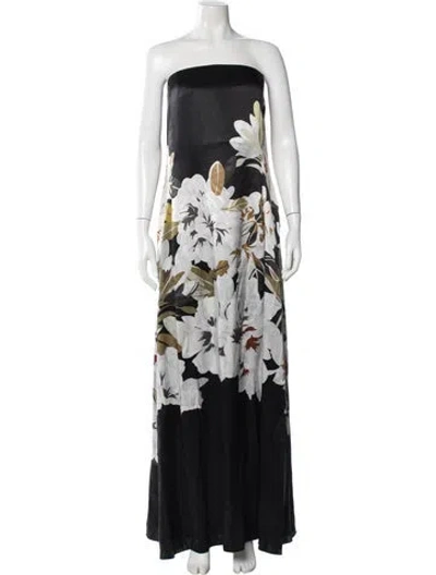 Pre-owned Adam Lippes Silk Long Dress W/ Tags In Black