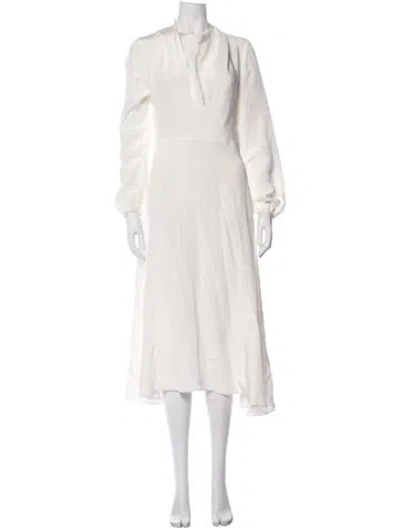 Pre-owned Adam Lippes Silk Long Dress In White