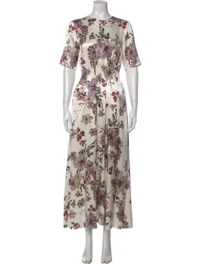 Pre-owned Adam Lippes Silk Long Dress In White