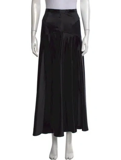 Pre-owned Adam Lippes Silk Long Skirt W/ Tags In Black