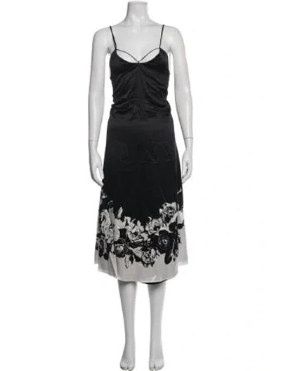 Pre-owned Adam Lippes Silk Midi Length Dress In Black