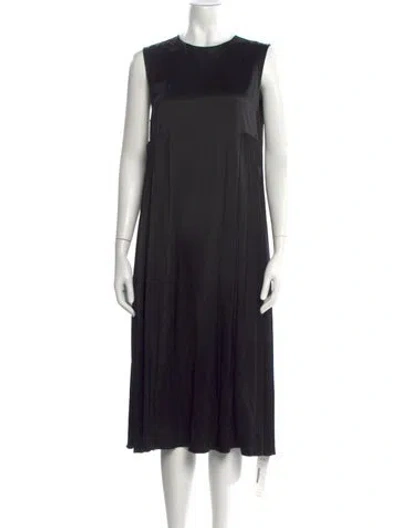 Pre-owned Adam Lippes Silk Midi Length Dress In Black