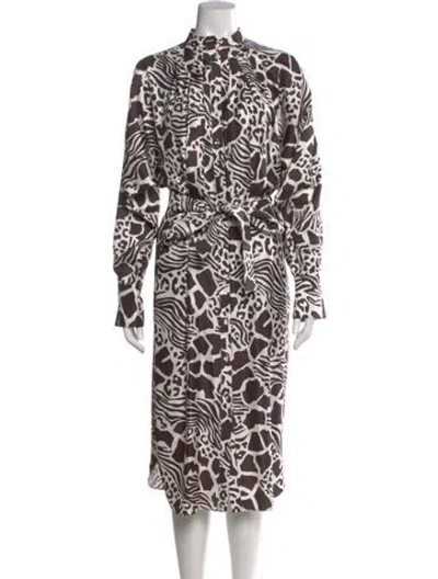 Pre-owned Adam Lippes Silk Midi Length Dress In Neutral