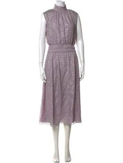 Pre-owned Adam Lippes Silk Midi Length Dress In Purple
