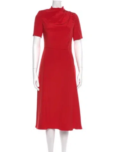 Pre-owned Adam Lippes Silk Midi Length Dress In Red