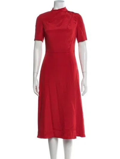 Pre-owned Adam Lippes Silk Midi Length Dress In Red