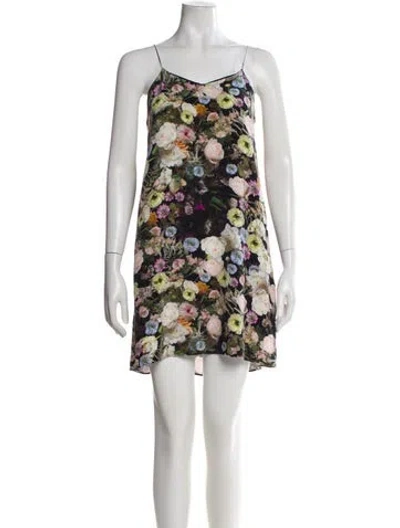 Pre-owned Adam Lippes Silk Mini Dress In Black