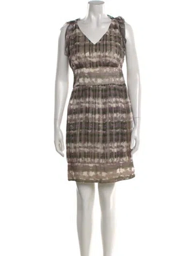 Pre-owned Adam Lippes Silk Mini Dress In Brown