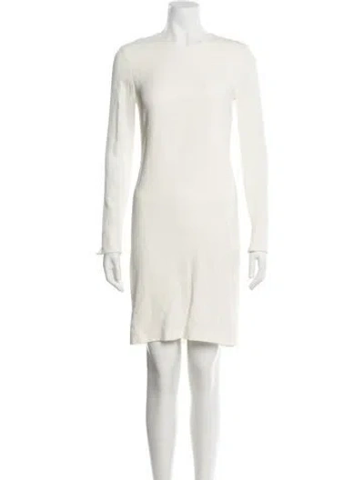 Pre-owned Adam Lippes Silk Mini Dress In Neutral