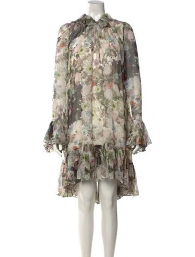 Pre-owned Adam Lippes Silk Mini Dress In Neutral