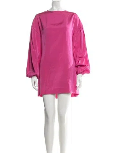 Pre-owned Adam Lippes Silk Mini Dress In Pink