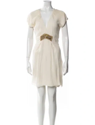 Pre-owned Adam Lippes Silk Mini Dress In White
