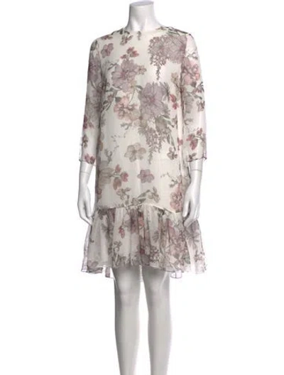 Pre-owned Adam Lippes Silk Mini Dress In White