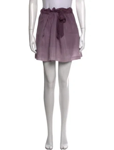 Pre-owned Adam Lippes Silk Mini Skirt In Purple