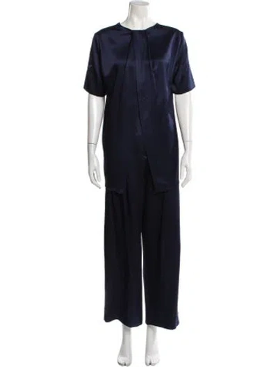 Pre-owned Adam Lippes Silk Pant Set In Blue
