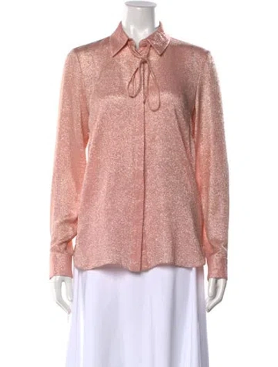 Pre-owned Adam Lippes Silk Printed Blouse W/ Tags In Pink