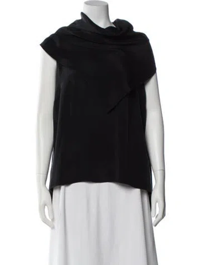 Pre-owned Adam Lippes Silk Sleeveless Top In Black