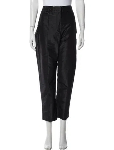 Pre-owned Adam Lippes Silk Straight Leg Pants In Blue