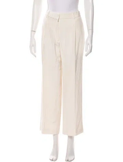 Pre-owned Adam Lippes Silk Wide Leg Pants In Neutral
