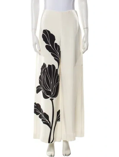 Pre-owned Adam Lippes Silk Wide Leg Pants In Neutral