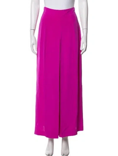 Pre-owned Adam Lippes Silk Wide Leg Pants In Pink