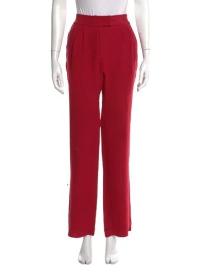 Pre-owned Adam Lippes Silk Wide Leg Pants In Red