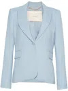 Adam Lippes Stretch Canvas Single-breasted Blazer Jacket In Blau