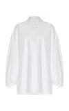 Adam Lippes Sionna Top In Cotton Poplin In Ivory