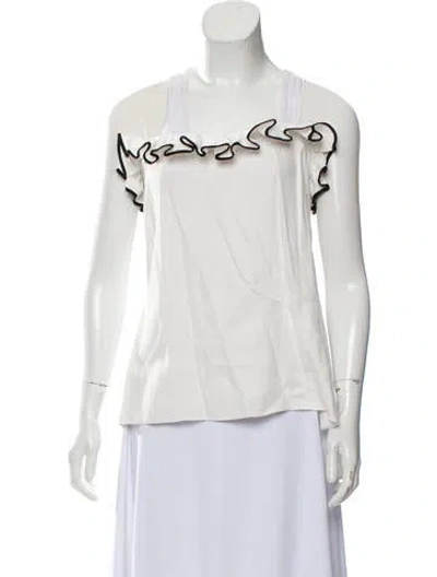 Pre-owned Adam Lippes Sleeveless Blouse In White