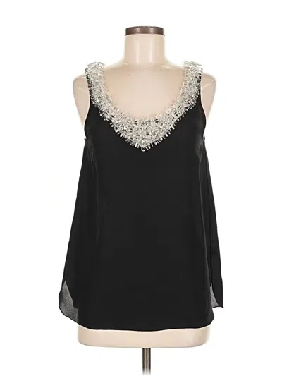 Pre-owned Adam Lippes Sleeveless Silk Top Black Scoop Neck Tops