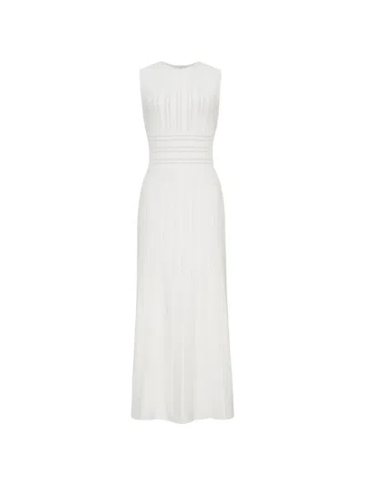 Adam Lippes Sloan Pointelle-knit Midi Dress In White