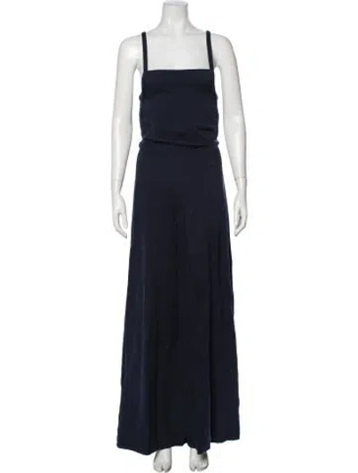 Pre-owned Adam Lippes Square Neckline Jumpsuit In Blue