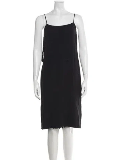 Pre-owned Adam Lippes Square Neckline Knee-length Dress In Black