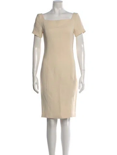 Pre-owned Adam Lippes Square Neckline Knee-length Dress In Neutral