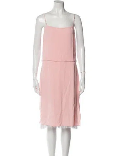 Pre-owned Adam Lippes Square Neckline Knee-length Dress In Pink