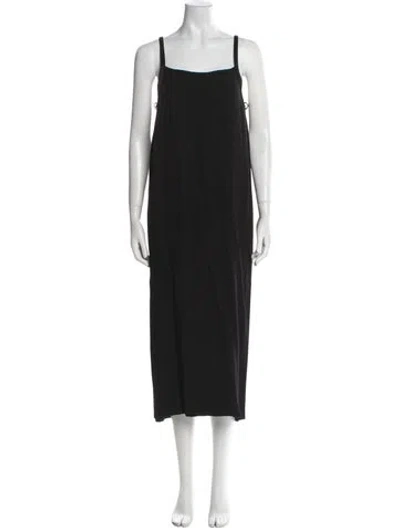 Pre-owned Adam Lippes Square Neckline Long Dress In Black