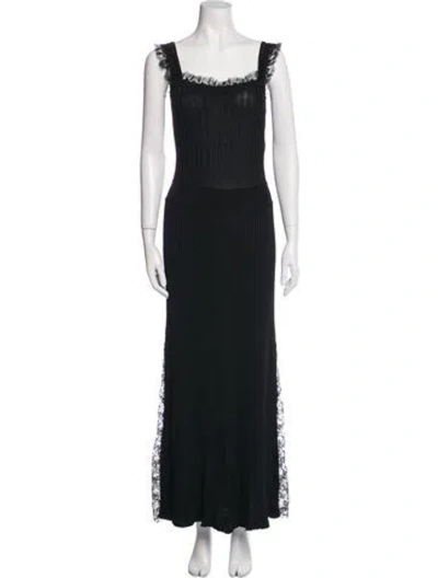 Pre-owned Adam Lippes Square Neckline Long Dress In Blue