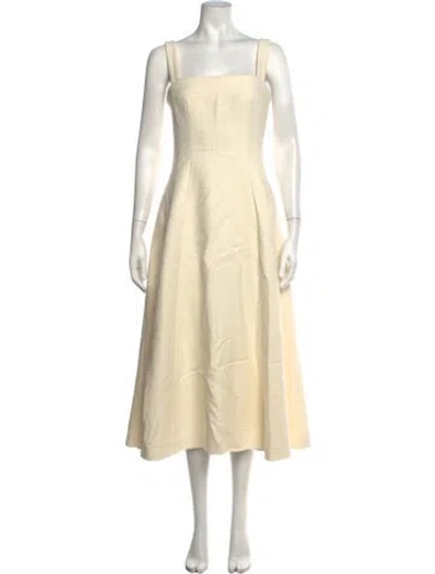 Pre-owned Adam Lippes Square Neckline Long Dress In Neutrals