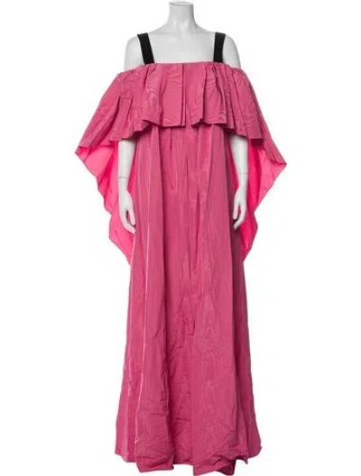 Pre-owned Adam Lippes Square Neckline Long Dress In Pink