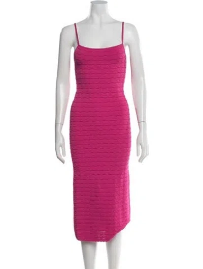 Pre-owned Adam Lippes Square Neckline Midi Length Dress In Pink