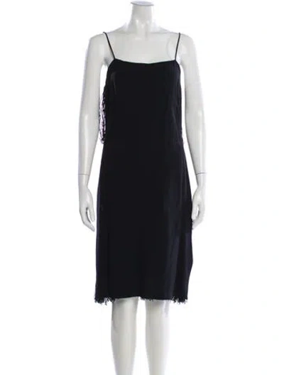 Pre-owned Adam Lippes Square Neckline Mini Dress In Blue